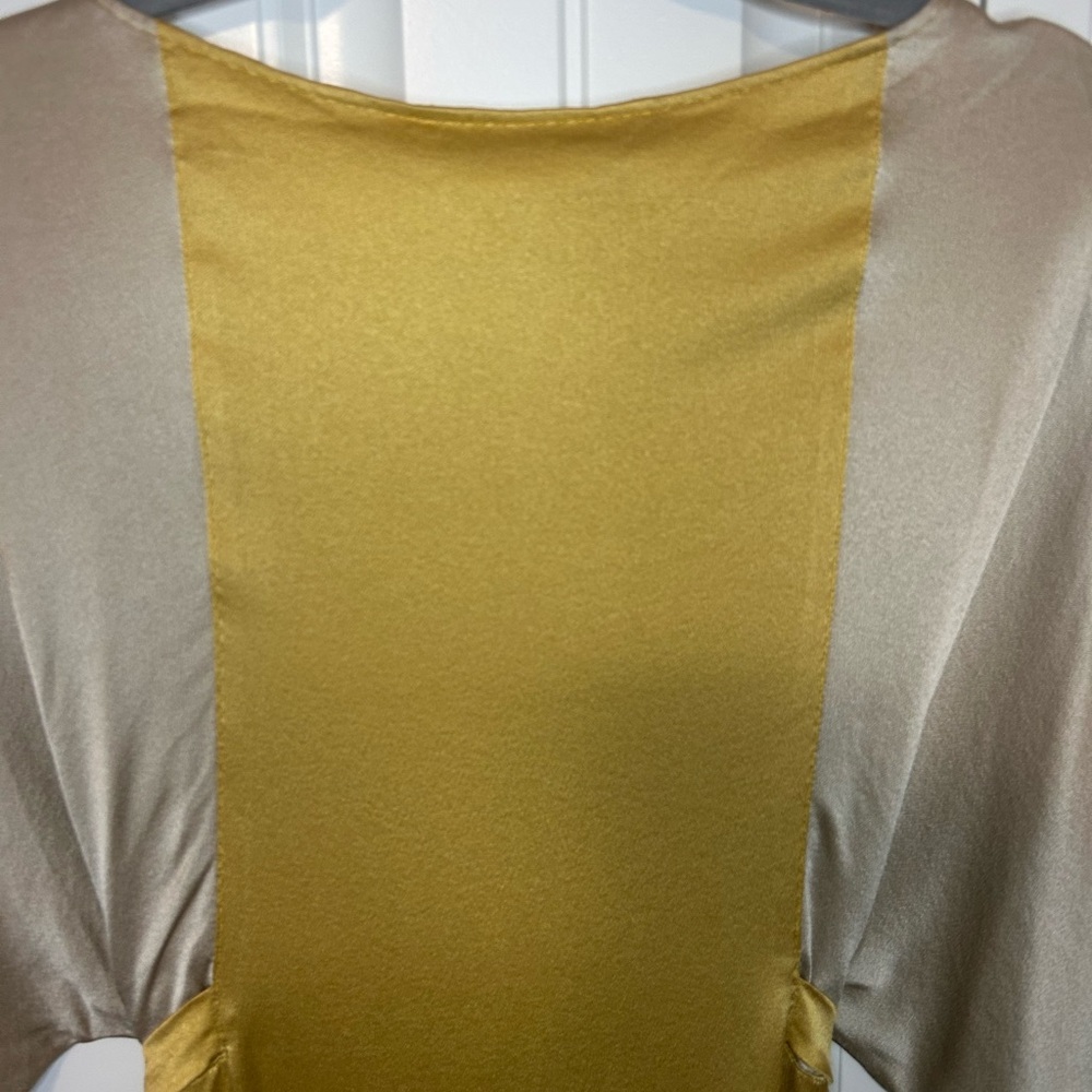 MaxMara Gold and Tan Midi Dress size 8 - Picture 8 of 8